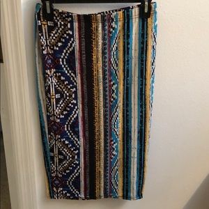 Hot Kiss High waisted Print Pencil Midi Skirt S/M